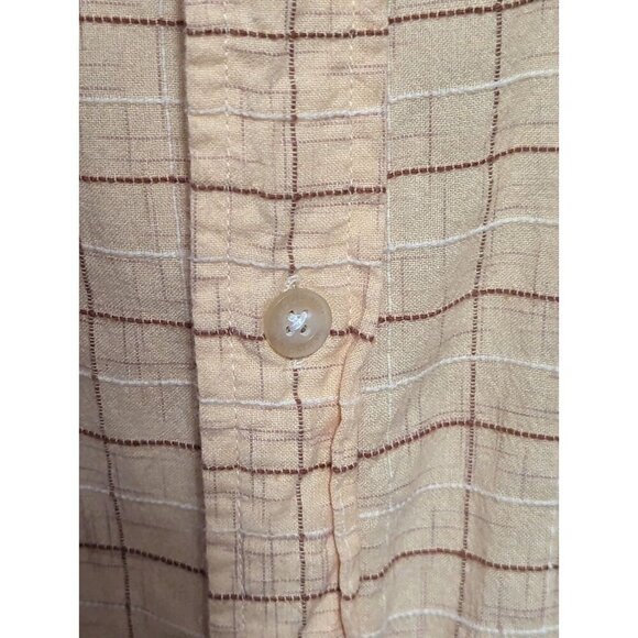 Woolrich Men’s Plaid Short Sleeve Button Down Shirt Size XXL Yellow 100% Cotton - Picture 9 of 16